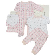 M15875: Baby Girls Bunny 8 Piece Mesh Bag Gift set (0-6 Months)